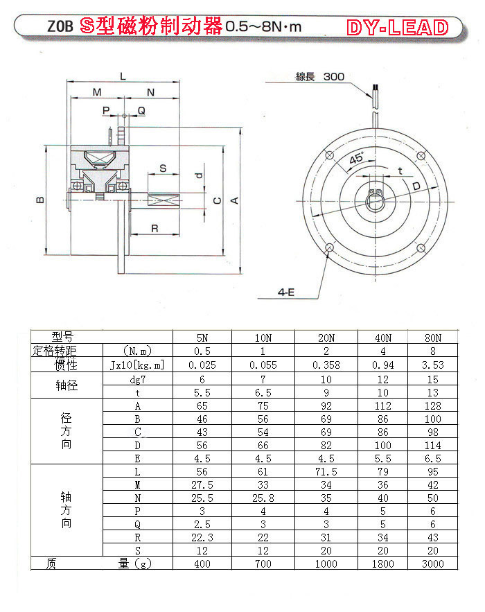 ZOB微型磁粉制動器