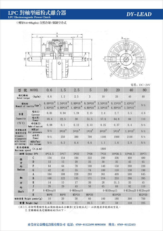 LPC伸出軸型磁粉式離合器